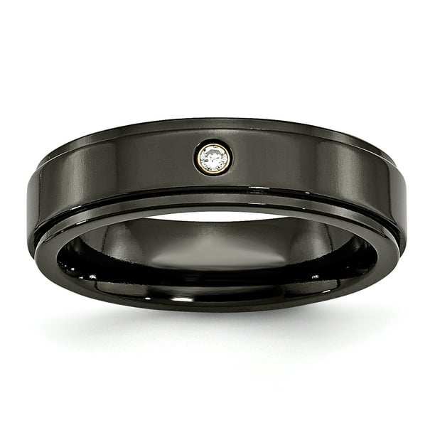 Titanium Ridged Edge 6mm Satin and Polished Band Titanium Ridged Edge 6mm Satin and Polished Band